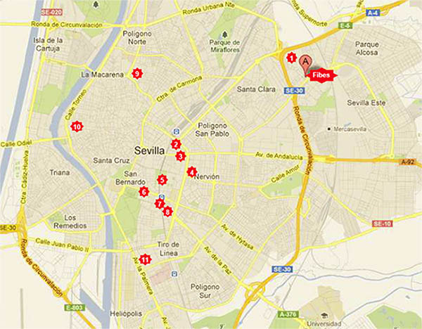Plano de ubicación de hoteles